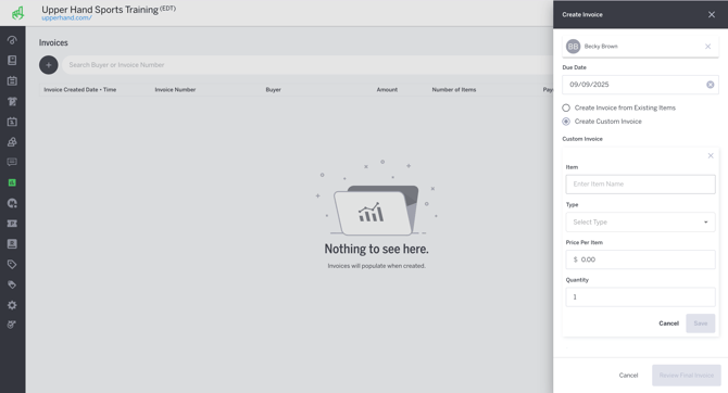 Create Custom Invoice