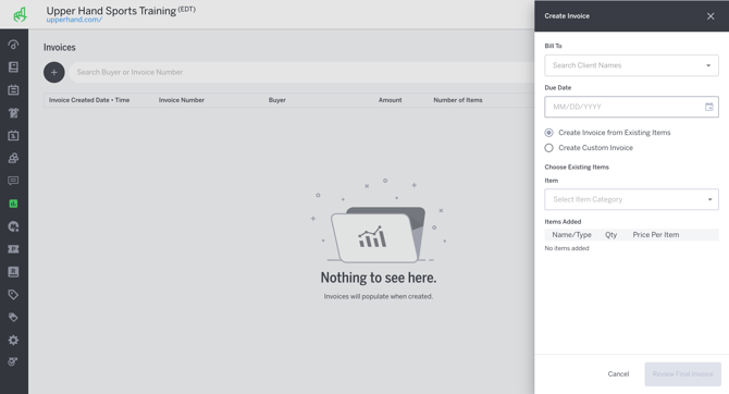 Default Invoice Drawer