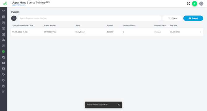 Invoice Created Successfully