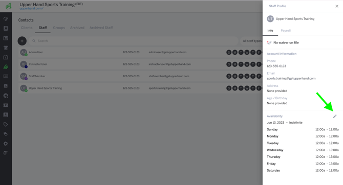 Pencil Icon Edit Availability