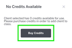 No Credits Available Modal