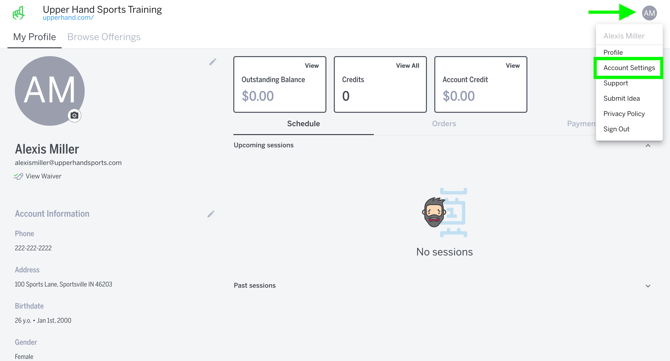 Profile Icon + Account Settings