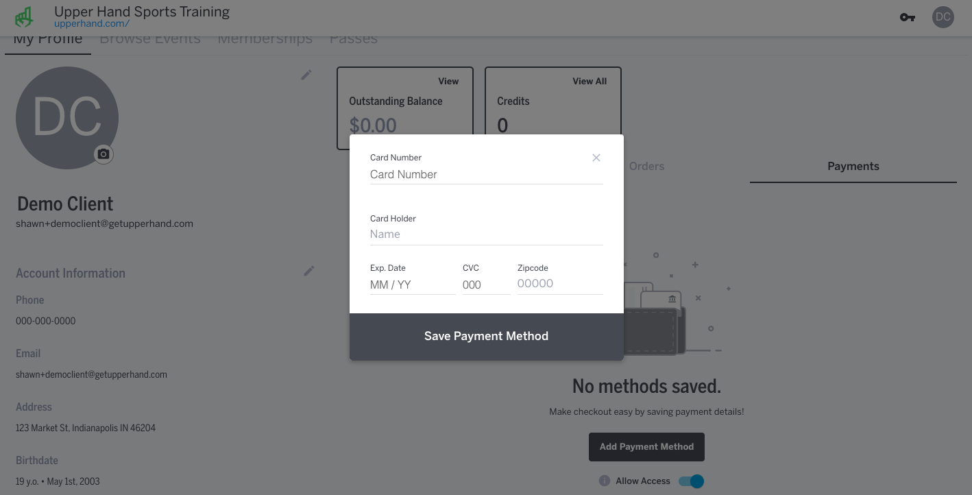 Add or Delete Payment Method