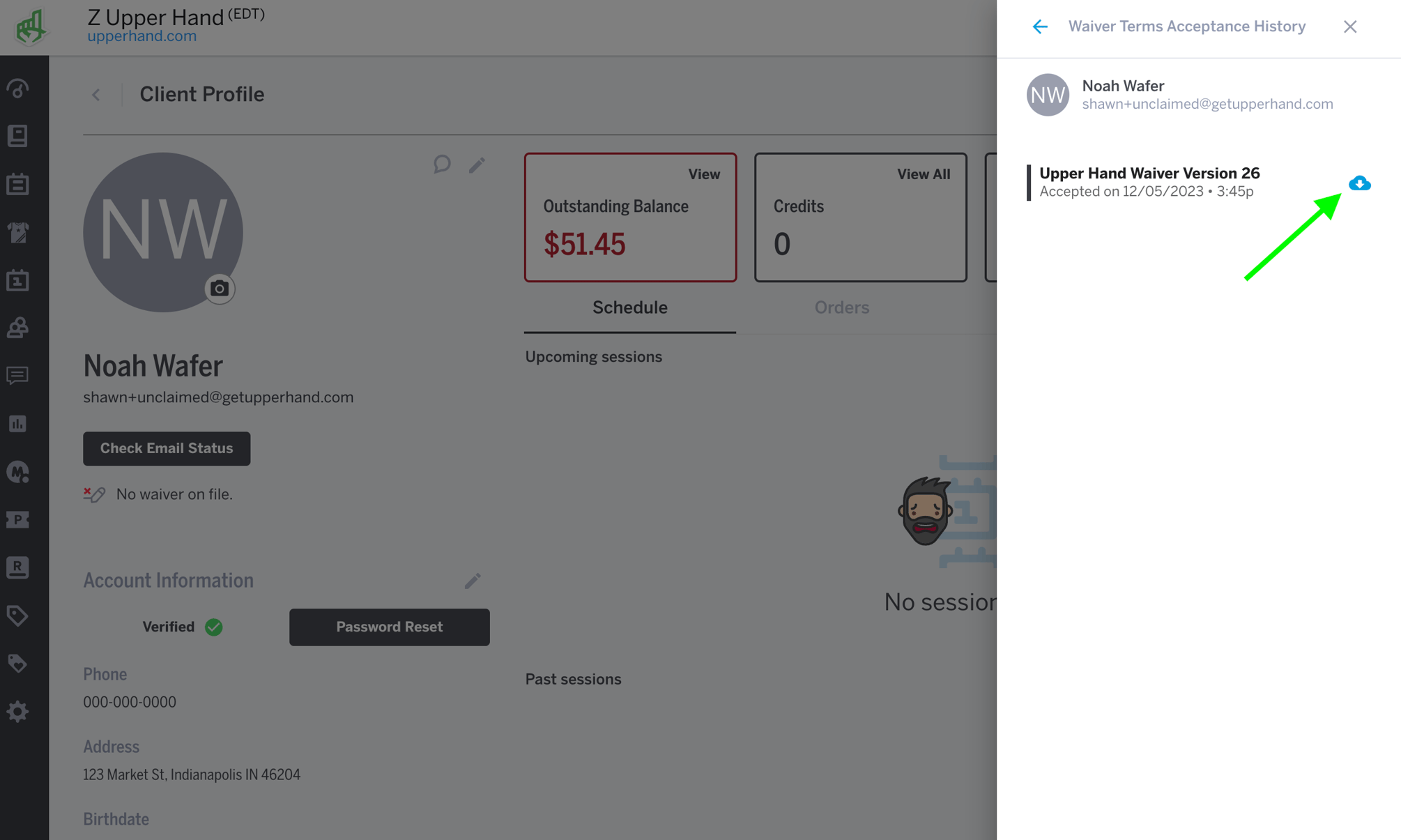 Client Profile Page