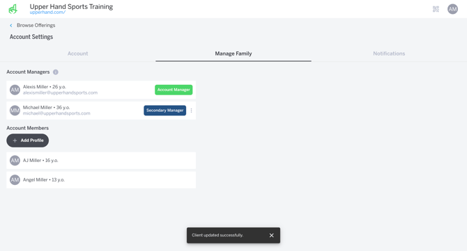 Secondary Managed Assigned Successfully