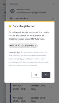 UH cancel app modal